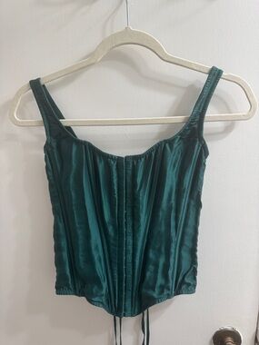 Victoria's Secret teal satin corset tank